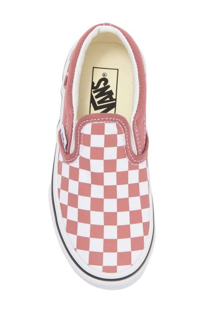 Shop Vans Kids' Classic Slip-on Sneaker In Checkerboard Withered Rose