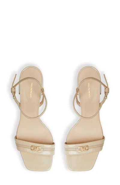 Shop Bruno Magli Phoebe Ankle Strap Sandal In Beige Patent
