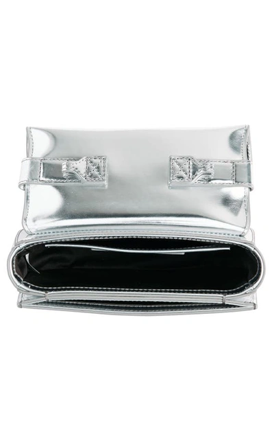 Diesel Metallic Silver Shoulder Bag 1dr Compact With Adjustable Strap In Silver