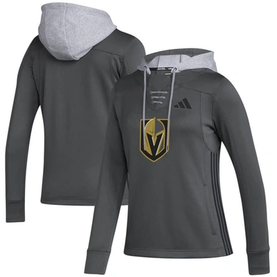 Shop Adidas Originals Adidas Gray Vegas Golden Knights Refresh Skate Lace Aeroready Pullover Hoodie