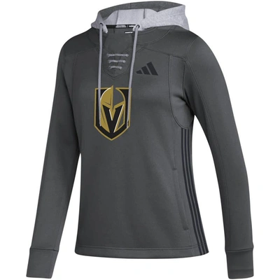 Shop Adidas Originals Adidas Gray Vegas Golden Knights Refresh Skate Lace Aeroready Pullover Hoodie