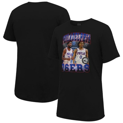 Shop Stadium Essentials Unisex  Joel Embiid & Tyrese Maxey Black Philadelphia 76ers Player Duo T-shirt