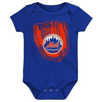 Shop Outerstuff Newborn & Infant Orange/royal/white New York Mets Minor League Player Three-pack Bodysuit Set