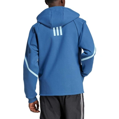 Shop Adidas Originals Adidas Sky Blue Sporting Kansas City 2024 Anthem Travel Raglan Sleeve Full-zip Jacket