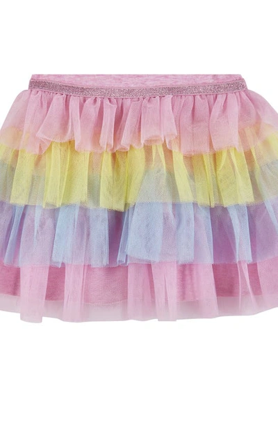 Andy & Evan Puff Sleeve Tiered Dress In Pink Puff