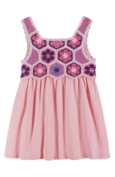 Shop Andy & Evan Crochet Accent Tank Dress & Bloomers In Pink Floral