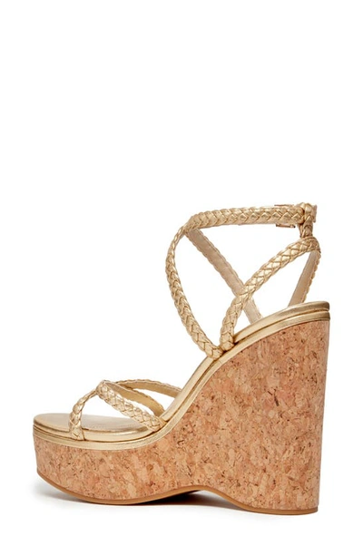 Shop Paige Hazel Ankle Strap Platform Wedge Sandal In Gold