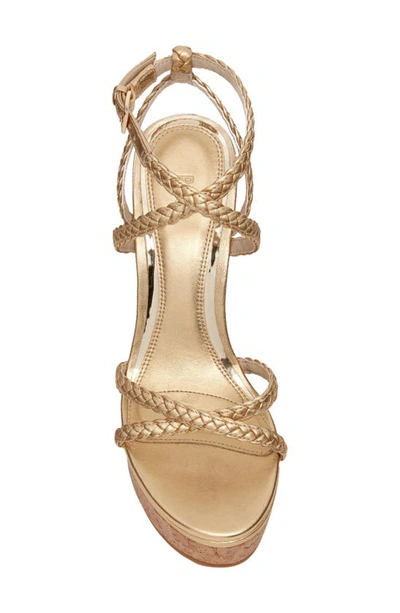 Shop Paige Hazel Ankle Strap Platform Wedge Sandal In Gold