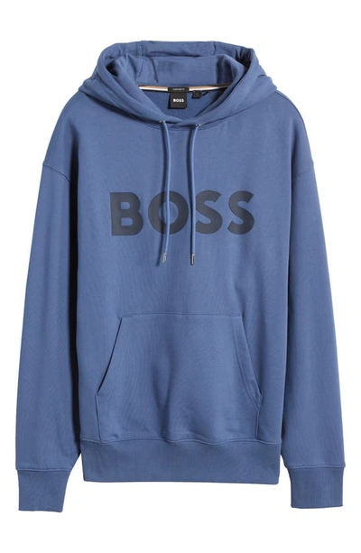 Shop Hugo Boss Sullivan Pullover Hoodie In Blue