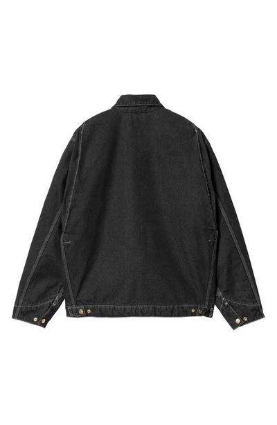 Shop Carhartt Detroit Denim Jacket In Black Stone Washed