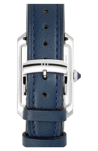 Baume & Mercier Hampton Diamond Leather Strap Watch, 35mm In Opaline Blue