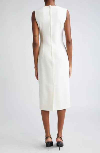 Shop Dolce & Gabbana Sleeveless Stretch Wool Sheath Dress In W0001bianco Naturale