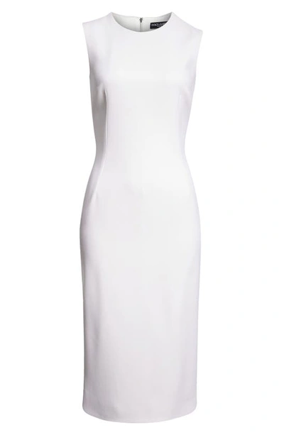 Shop Dolce & Gabbana Sleeveless Stretch Wool Sheath Dress In W0001bianco Naturale