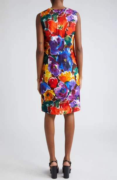 Dolce & Gabbana Abstract Floral Shift Dress In Hm4yefiori Astr.f.marrone