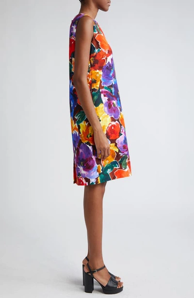 Dolce & Gabbana Abstract Floral Shift Dress In Hm4yefiori Astr.f.marrone