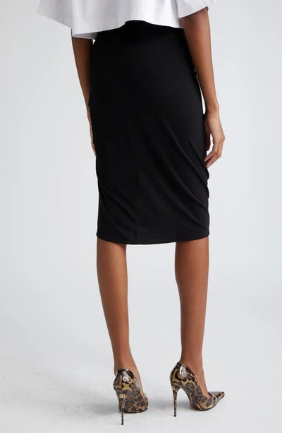 Dolce & Gabbana Asymmetrical Jersey Skirt In Nero