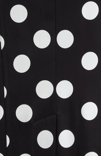 Dolce & Gabbana Corseted Polka-dot Satin Midi Dress In Hnl2wpois Bco Fdo.nero