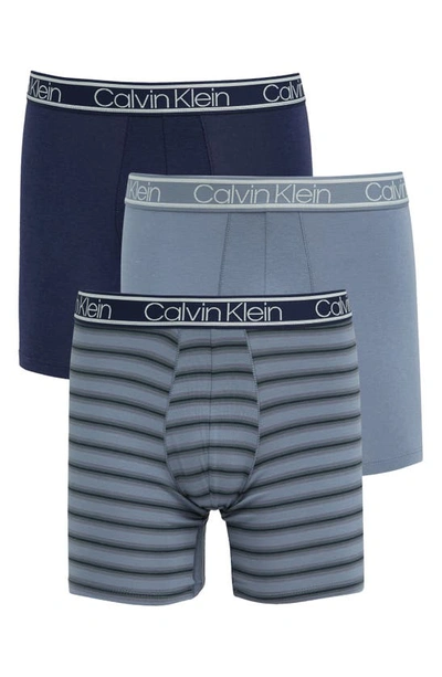 Shop Calvin Klein Boxer Briefs In G92 Peacoat/ Gray