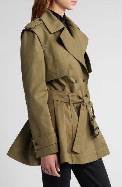 Shop Mackage Adva Water Repellent Trench Coat In Light Military