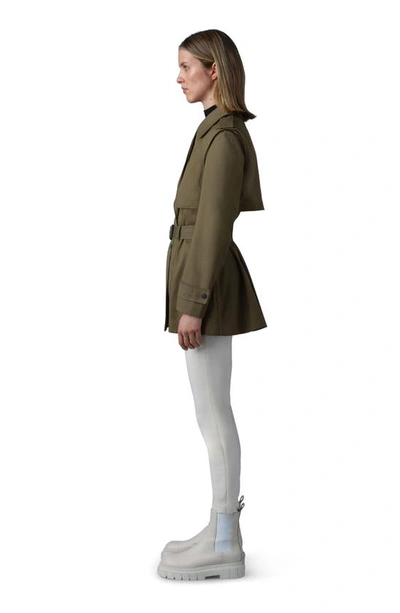 Shop Mackage Adva Water Repellent Trench Coat In Light Military