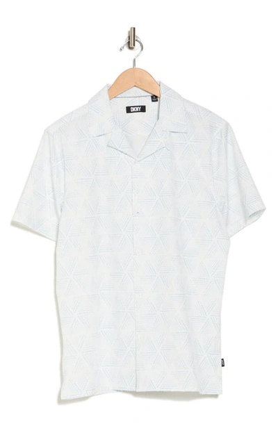Shop Dkny Sportswear Roscoe Short Sleeve Button-up Camp Shirt In White