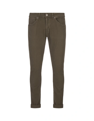 Shop Dondup George Skinny Jeans In Stretch Woven Cotton In Brown