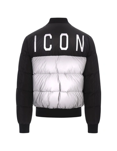 Shop Dsquared2 Icon Puffer Bomber Jacket In In Black