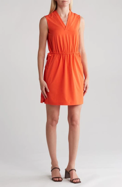 Shop Calvin Klein Commuter V-neck Dress In Flame