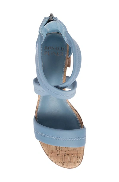 Shop Donald Pliner Snake Embossed Sandal In Denim