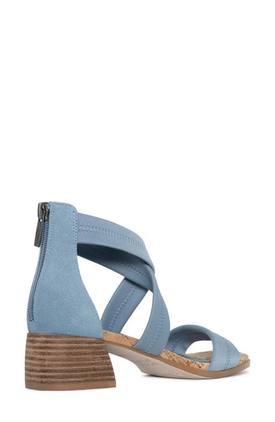 Shop Donald Pliner Snake Embossed Sandal In Denim