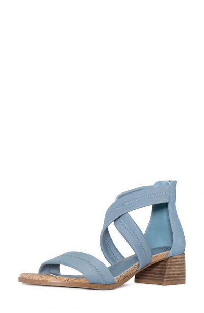 Shop Donald Pliner Snake Embossed Sandal In Denim