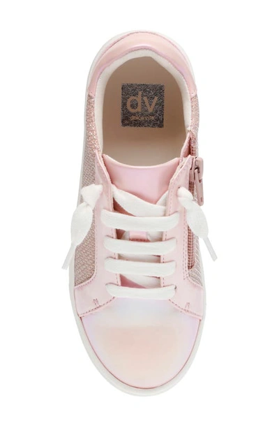 Shop Dolce Vita Dv By  Kids' Sadry Metallic Sneaker In Pink Metallic