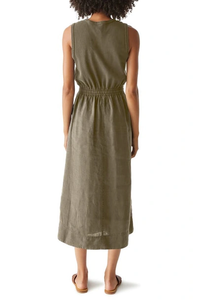Shop Michael Stars Wilhelmina Stretch Cotton & Linen Midi Tank Dress In Camo