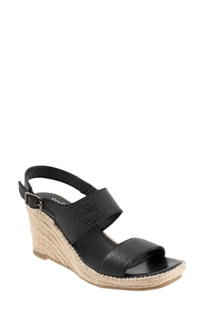 Shop Softwalk ® Hartley Slingback Espadrille Wedge Sandal In Black