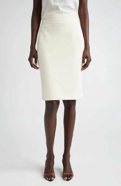 St John Santiago Sweater Knit Skirt In Ecru