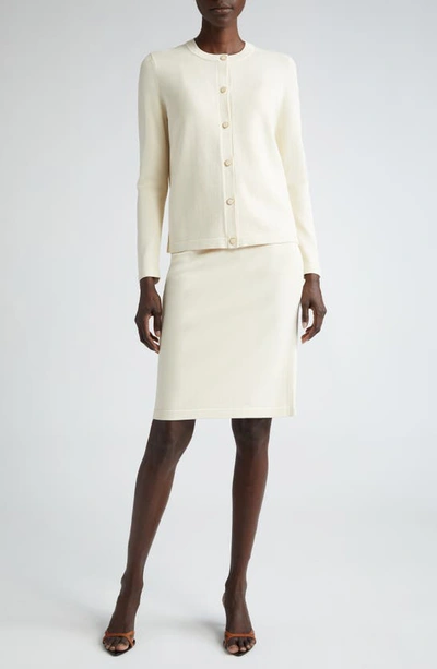 St John Santiago Sweater Knit Skirt In Ecru