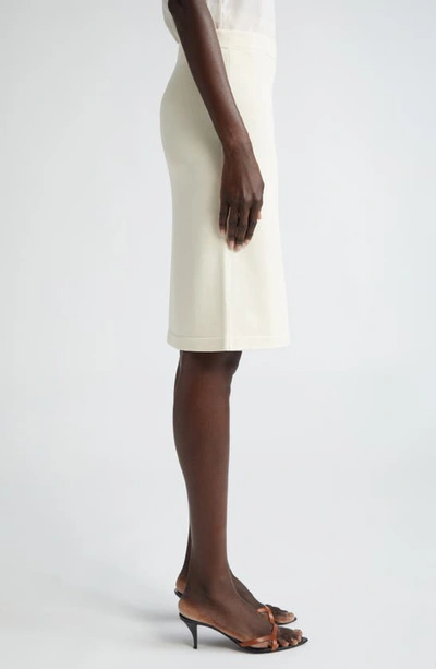 St John Santiago Sweater Knit Skirt In Ecru