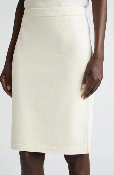 St John Santiago Sweater Knit Skirt In Ecru