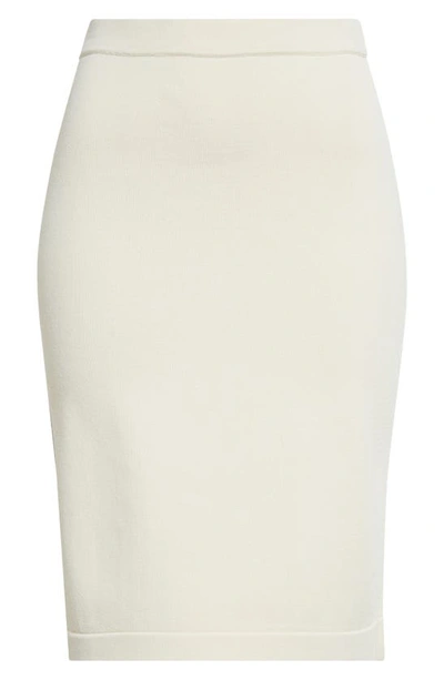 St John Santiago Sweater Knit Skirt In Ecru