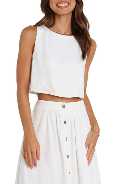 Shop Petal And Pup Petal & Pup Sutton Sleeveless Crop Top In White