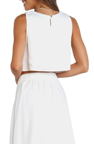 Shop Petal And Pup Petal & Pup Sutton Sleeveless Crop Top In White