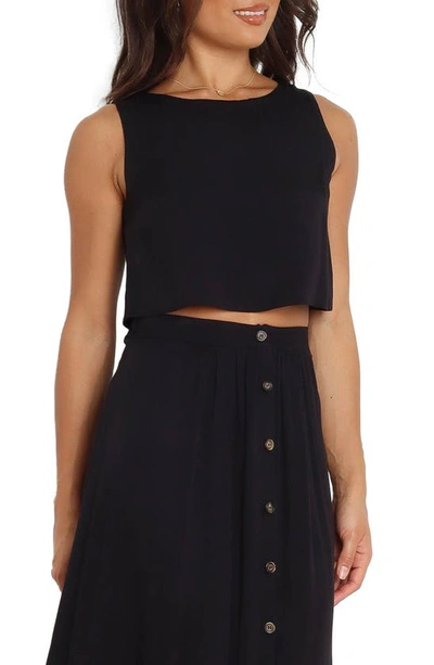 Petal And Pup Sutton Sleeveless Crop Top In Black