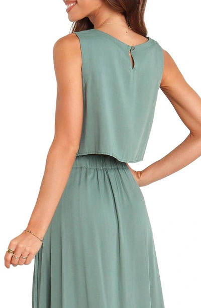 Petal And Pup Sutton Sleeveless Crop Top In Green