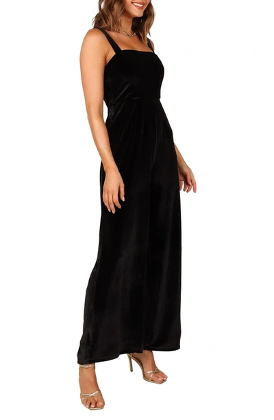 Petal And Pup Womens Scarlette Velvet Jumpsuit In Black