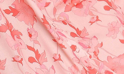 Petal And Pup Forever Print Long Sleeve Tiered Midi Dress In Pink