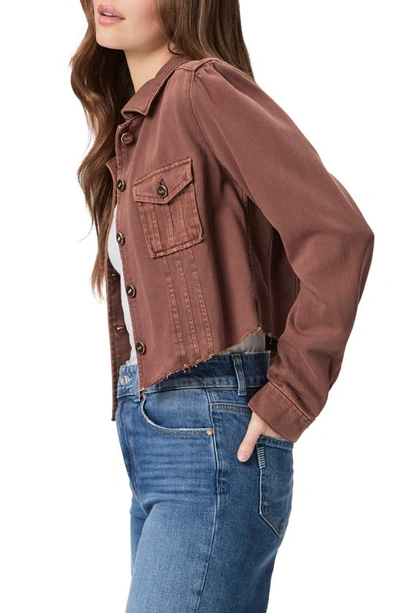Shop Paige Pacey Crop Denim Jacket In Vintage Brunette