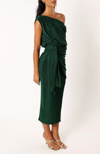 Petal And Pup Santiago Off Shoulder Midi Dress In Emerald