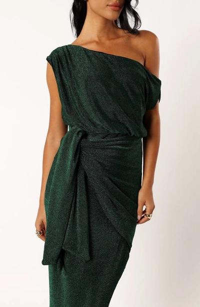 Petal And Pup Santiago Off Shoulder Midi Dress In Emerald