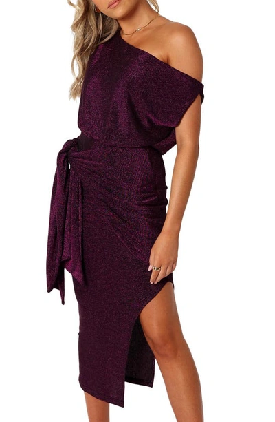 Petal And Pup Womens Santiago Off Shoulder Midi Dress In Purple
