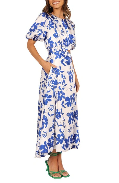 Petal And Pup Petal & Pup Aminah Puff Sleeve Maxi Dress In Blue Floral